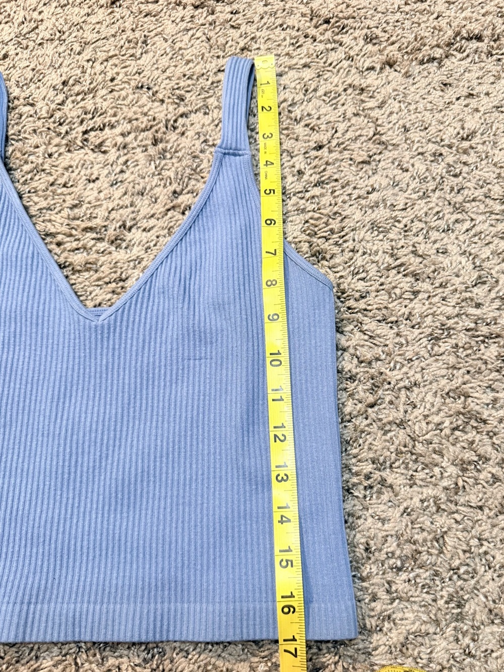 ☀️ Love Tree • Ribbed V-Neck Crop Tank Light Blue • Womens Medium - Picture 8 of 8